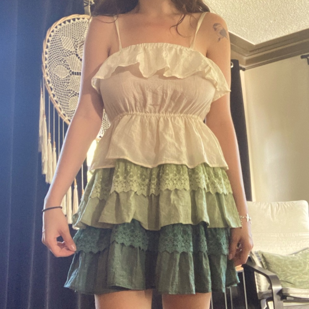 Boho ruffle dress